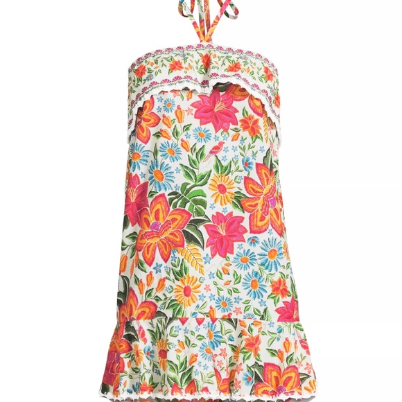 Farm Rio Bloom Garden Cotton Halter Minidress - NWT - Picture 5 of 5